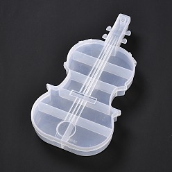 Clair Conteneurs de perle plastique, pour petites pièces, quincaillerie et artisanat, guitare, clair, 21.6x10.75x2.6 cm, Trou: 5.5mm
