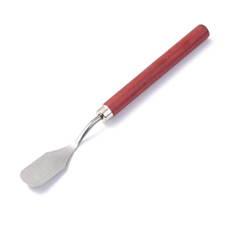 Случайный цвет Скребок из нержавеющей стали, нож для картины маслом, инструмент для соскабливания, с деревянной стойкой, ручка случайного цвета, 17x1.75x1 см