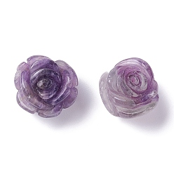 Amethyst Natural Amethyst Beads, Rose, 13~15x11~13mm, Hole: 1.4mm