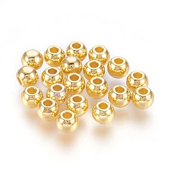 Oro Abalorios de aleación de estilo tibetano, barril, dorado, sin plomo y el cadmio, 6x5 mm, agujero: 2.5 mm