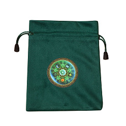 Star Tarot Card Storage Bag, Velvet Tarot Drawstring Bags, for Witchcraft Wiccan Altar Supplies, Rectangle, Star Pattern, 180x140mm