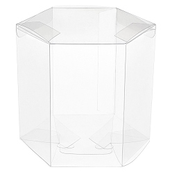 Clear Transparent PVC Box, Treat Gift Box, for Wedding Party, Baby Shower, Hexagon, Clear, Finished Product: 9x9x9.5cm