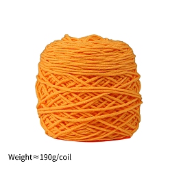 Naranja Hilo de algodón con leche de 190g y 8capas para alfombras con mechones, hilo amigurumi, hilo de ganchillo, para suéter sombrero calcetines mantas de bebé, naranja, 5 mm