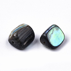 Colorful Natural Abalone Shell/Paua Shell Beads, Nuggets, Colorful, 10.5x7.5~8.5x4~7.5mm, Hole: 1mm