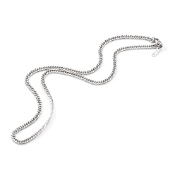 Stainless Steel Color 304 Stainless Steel Diamond Cut Cuban Link Chain Necklaces, with Lobster Claw Clasps, Stainless Steel Color, 18.23 inch (46.3cm)