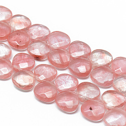 Quartz Cerise Perles de verre de quartz cerise brins, perles percées, facette, larme, 13x13x5~6mm, Trou: 1mm, Environ 27 pcs/chapelet, 7.8 pouce