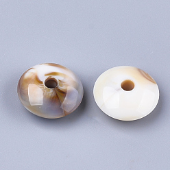 Linen Acrylic Beads, Imitation Gemstone Style, Rondelle, Linen, 14x6mm, Hole: 2.5mm, about 800pcs/500g