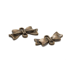 Bronze Antique Connecteurs de liens en alliage bowknot, sans cadmium et sans nickel et sans plomb, bronze antique, 20x10x3mm, Trou: 2mm