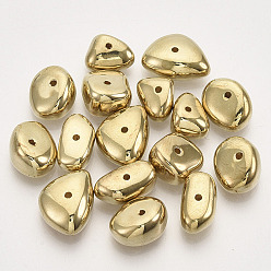 Золотой CCB пластиковые шарики, разнообразные, золотые, 10~14.5x7~11x5~7 мм, Отверстие : 1.2 мм , около 1300 шт / 500 г