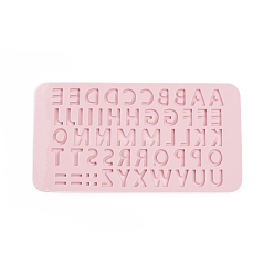 Pink Moldes de silicona de grado alimenticio, moldes de fondant, moldes para hornear, para decoración de pasteles diy, chocolate, caramelo, fabricación de joyas de resina uv y resina epoxi, carta, rosa, 211x115x4.5 mm, letra: 3.5~18x11~18.5mm