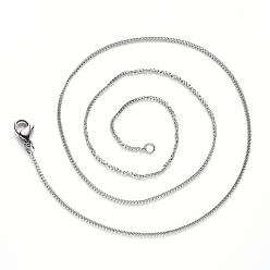 Color de Acero Inoxidable Collar de cadena acera 304 de acero inoxidable, con cierre de pinza, color acero inoxidable, link: 2x1.8x0.5 mm, 19.68 pulgada (50 cm)