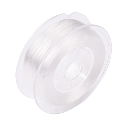 Белый Плоская эластичная кристаллическая струна, эластичная нить для бисера, для изготовления эластичного браслета, белые, 0.8 мм