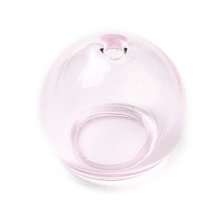 Rose Nacré Cône de perles de verre transparent, pour la fabrication de carillons éoliens, demi-tour, perle rose, 10.5x8.5~8.8mm, Trou: 1.2mm, diamètre intérieur: 5.8 mm