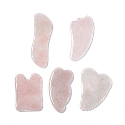Rose Quartz Natural Rose Quartz Gua Sha Boards, Scraping Massage Tools, Gua Sha Tool for Facial Body Relief, Mixed Shapes, 81.5~125x35.5~58x7mm