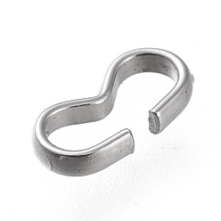 Stainless Steel Color 304 Stainless Steel Quick Link Connectors, Chain Findings, Number 3 Shaped Clasps, Stainless Steel Color, 7x3x1.3mm