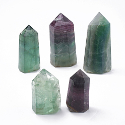 Fluorite Natural Fluorite Home Decorations, Display Decoration, Healing Stone Wands, for Reiki Chakra Meditation Therapy Decos, Hexagon Prism, 76~180x40~62x33~47mm