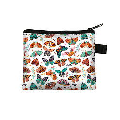 Coloré Pochettes en polyester à motif papillon, porte-monnaie avec fermeture éclair et porte-clés, pour femme, rectangle, colorées, 13.5x11 cm