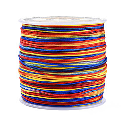 Roja Hilo de nylon, cordón de anudar chino teñido en segmento, Hilo de nailon para hacer joyas con cuentas., rojo, 0.8 mm, aproximadamente 109.36 yardas (100 m) / rollo