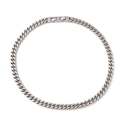 Stainless Steel Color 304 Stainless Steel Curb Chains Necklace for Women, Stainless Steel Color, Link: 15x11x3.5mm, 24.80 inch(63cm)