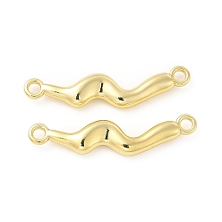 Light Gold Rack Plating Alloy Connector Charms, Cadmium Free & Lead Free, Wave Links, Light Gold, 6x27x2.5mm, Hole: 1.6mm
