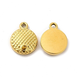 Real 18K Gold Plated Ion Plating(IP) 304 Stainless Steel Pendant Rhinestone Settings, Flat Round, Real 18K Gold Plated, Fit For 1.2mm Rhinestone, 13.5x11x3mm, Hole: 1.6mm