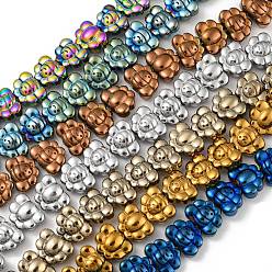 Couleur Mélangete Brins de perles d'hématite non magnétiques synthétiques galvanisées, papillon, couleur mixte, 9.2~9.3x12.2~12.4x6~6.1mm, Trou: 0.9mm, Environ 43 pcs/chapelet, 15.35'' (39 cm)