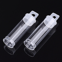 Clear Plastic Bead Containers, Bottle, For Seed Beads Storage, Clear, 68x19mm, Hole: 6mm, Capacity: 10ml(0.34 fl. oz)