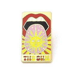 Разноцветный Солнце с эмалевыми штифтами для губ, прямоугольный значок из золотого сплава для рюкзака, красочный, 30x17x1.6 мм