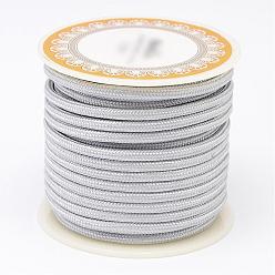 Light Grey Braided Polyester Cords, Round, Light Grey, 3mm, about 8.74 yards(8m)/roll