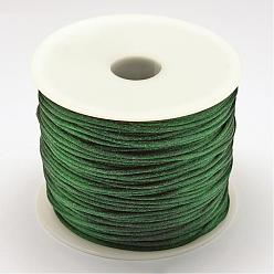 Vert Mer Fil de nylon, corde de satin de rattail, vert de mer, 1.0mm, environ 76.55 yards (70m)/rouleau