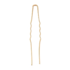 Golden Hair Accessories Iron Hair Forks Findings, Golden, 63~63.5x6~11x1mm