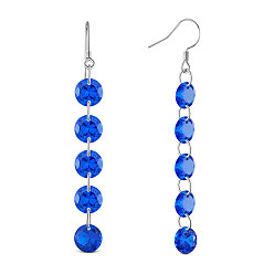 Bleu Boucles d'oreilles pendantes en argent sterling plaqué rhodium shegrace, avec du corindon bleu, bleu, 925mm