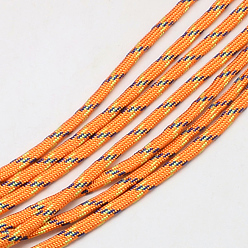 Orange 7 Inner Cores Polyester & Spandex Cord Ropes, for Rope Bracelets Making, Orange, 4mm, about 109.36 yards(100m)/bundle, 420~500g/bundle