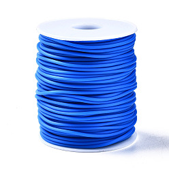 Dodger Blue Hollow Pipe PVC Tubular Synthetic Rubber Cord, Wrapped Around White Plastic Spool, Dodger Blue, 2mm, Hole: 1mm, about 54.68 yards(50m)/roll