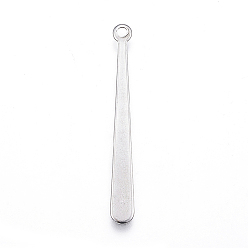 Stainless Steel Color 201 Stainless Steel Pendants, Sports Charms, Baseball Bat, Stainless Steel Color, 31x3.5x0.6mm, Hole: 1.5mm