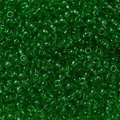 (RR145) Transparent Light Green Миюки круглые бусины рокайль, японский бисер, (rr 145) прозрачный светло-зеленый, 8/0, 3 мм, отверстие : 1 мм, Около 2111~2277 шт / 50 г