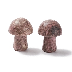Rhodonite Image naturelle jaspe guasha pierre, outil de massage de grattage gua sha, pour un massage de méditation relaxant au spa, en forme de champignon, 20~21x15~15.5mm