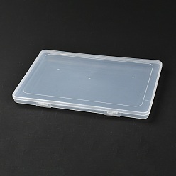 Clear Rectangle Polypropylene(PP) Plastic Boxes, Bead Storage Containers, with Hinged Lid, Clear, 18.5x26.5x1.7cm, Inner Diameter: 17.4x25.8cm