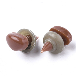 Coconut Brown Craft Plastic Doll Noses, Safety Noses, Coconut Brown, 11x14mm, Pin: 6mm