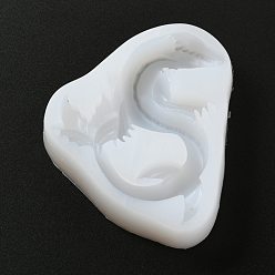 Blanc Moules en silicone de qualité alimentaire de dinosaure, pour la décoration de gâteau de bricolage, chocolat, candy, fabrication artisanale de résine UV et de résine époxy, blanc, 109x101x27mm