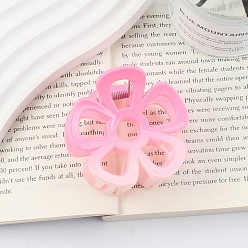 Pink Gradient Hollow Flower Plastic Claw Hair Clips, Hair Accessories for Women Girl, Pink, 65x60mm