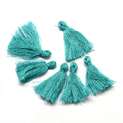 Turquoise Foncé Décorations de gland faites à la main en polycoton (polyester coton), décorations pendantes, turquoise foncé, 29~35mm