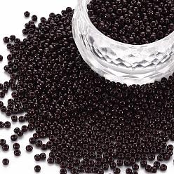 Dark Red 11/0 Grade A Round Glass Seed Beads, Baking Paint, Dark Red, 2.3x1.5mm, Hole: 1mm, about 48500pcs/pound