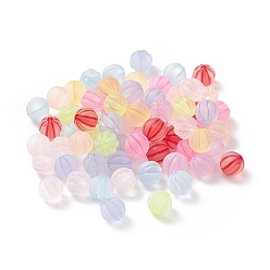 Couleur Mélangete Perles transparentes en acrylique givré, citrouille, couleur mixte, 9~10x9mm, Trou: 2mm, 73 pcs /sachet 