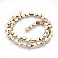 Antique Bronze Plated Electroplated Non-magnetic Synthetic Hematite Beads Strands, Polish, Trapezoid, Antique Bronze Plated, 8x8x4mm, Hole: 1mm, about 52pcs/strand, 16.14 inch(41cm)