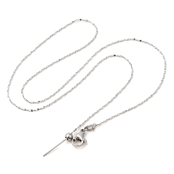 Couleur Acier Inoxydable 304 collier chaîne serpentine en acier inoxydable pour femme, pour la fabrication de colliers de perles, couleur inox, 17.24 pouce (43.8 cm)