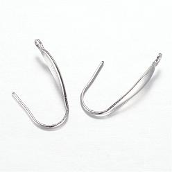Stainless Steel Color 316 Surgical Stainless Steel Earring Hooks, Ear Wire, with Vertical Loop, Stainless Steel Color, 20x4.5mm, Hole: 1.4mm, 21 Gauge, Pin: 0.7mm