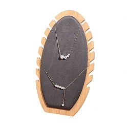 Gris Présentoir à colliers en velours et bambou, supports à bijoux pour suspendre des colliers, grises , 7x16x26 cm