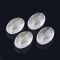 Clear Transparent Acrylic Beads, Glitter Beads, Faceted, Oval, Clear, 19x13x7mm, Hole: 1.5mm, about 475pcs/500g