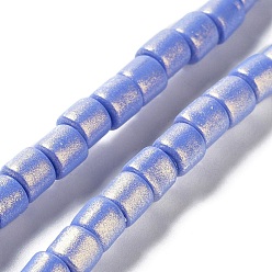 Aciano Azul Hebras de cuentas de arcilla polimérica hechas a mano pintadas con spray, para suministros de manualidades de joyería diy, columna, azul aciano, 6~6.5x6 mm, agujero: 1.8 mm, sobre 63~65 unidades / cadena, 15.43~15.87 pulgada (39.2~40.3 cm)